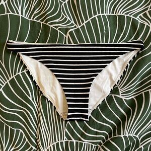 H&M black and white striped textured bikini bottom